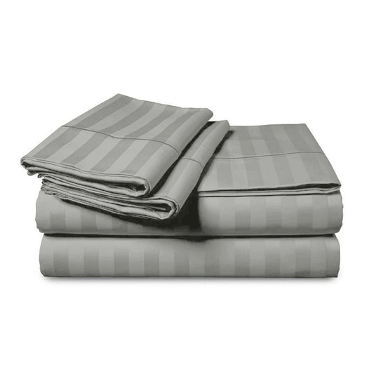 Egyptian Cotton Striped Bed Sheet and 2 Pillow Cases
