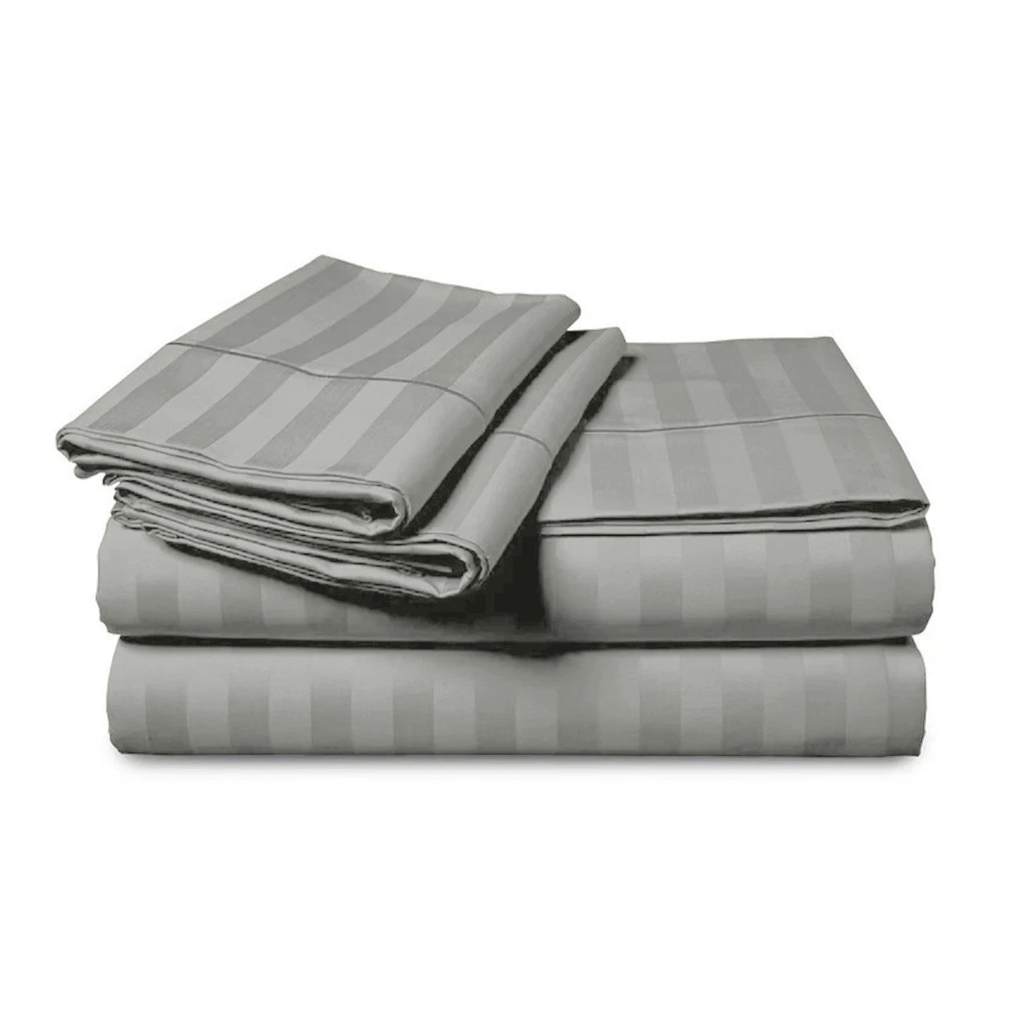 Queen size Egyptian Cotton Striped Bed Sheet and 2 Pillow Cases